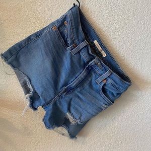 Light denim wash shorts